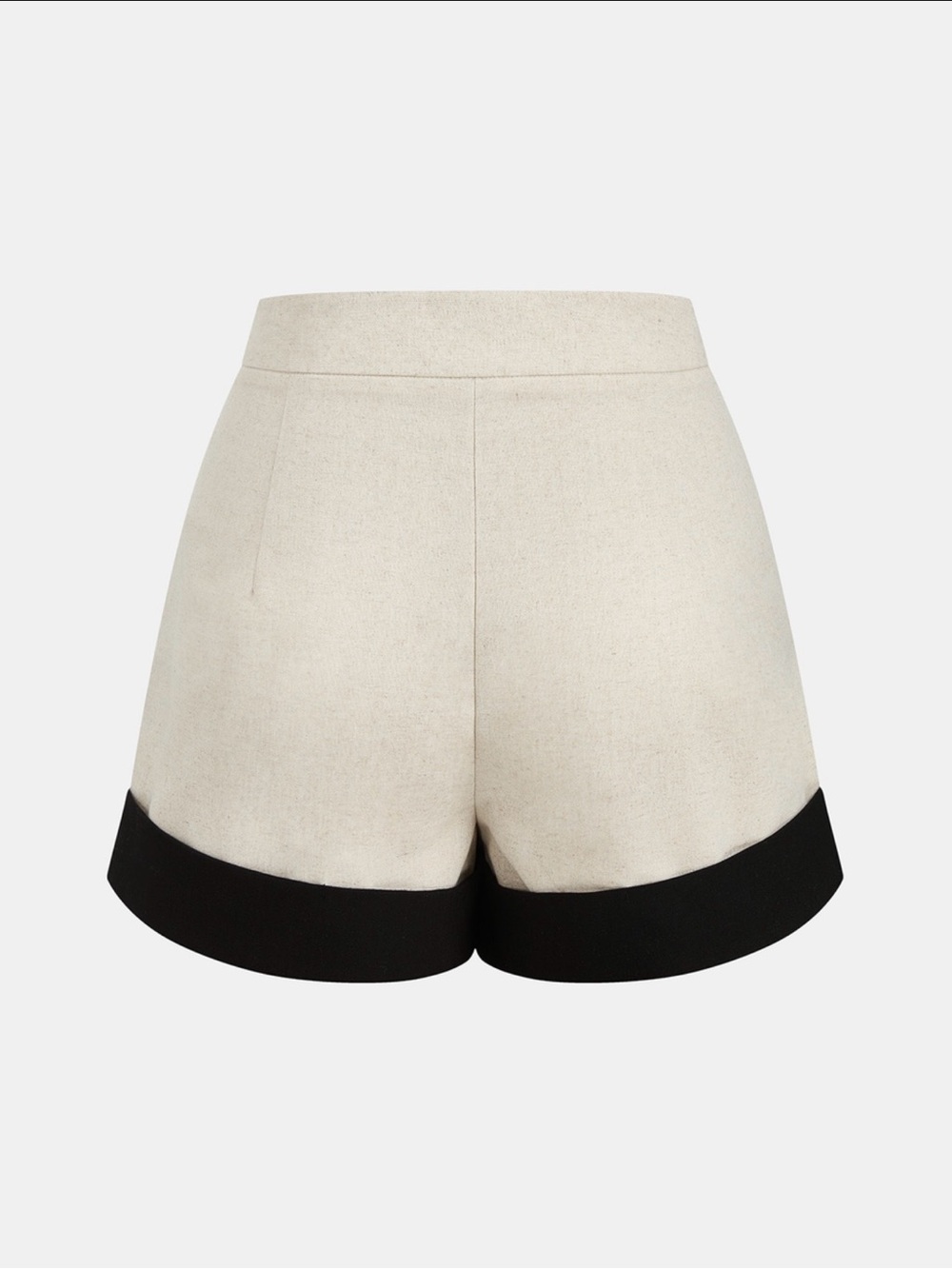 Commense Cream Cotten Linen Top & Shorts Set with Black Trim - - Picture 6 of 8
